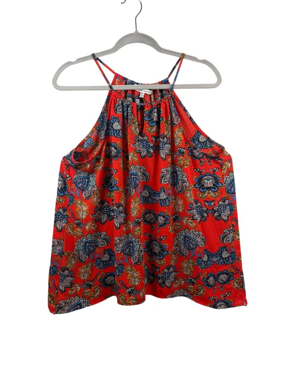 Collective Concepts Red Floral Halter Top XL 100% Polyester Lightweight
